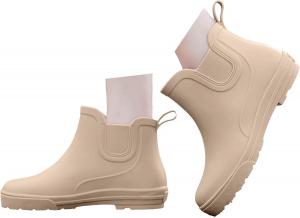 Женские резиновые сапоги водонепроницаемые, женские короткие резиновые ботинки на щиколотку, модные широкие резиновые челси, короткая обувь для воды, нескользящие повседневные ботинки на работу и для сада, для рыбалки и кемпинга Jyswoshoe, хаки