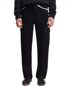 Мужские брюки карго BECKHAM x BOSS из хлопка с микроузором Hugo Boss, синий