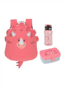 Lässig Детский рюкзак с ланч-боксом и бутылкой для воды "About Friends" в розовом цвете "Dino"