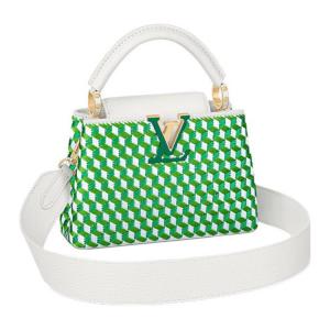 LOUIS VUITTON Вышитая кожаная сумка через плечо мини женская зеленая