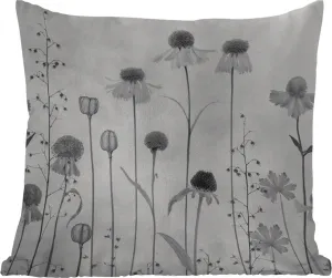 Подушка для улицы - Растения - Натюрморт - Акварель - 50x50 см - Устойчива к погодным условиям - Подушка для отдыха - Удобная - Подушка с рисунком MuchoWow