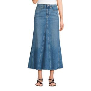 Женская джинсовая миди-юбка с воланами Lands' End