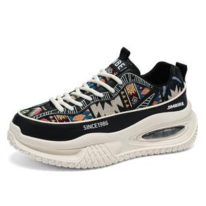 King Jinmai Мужские противоскользящие повседневные кеды с амортизацией черные, цвет Black