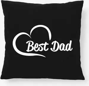 Подушка Huuraa "Лучший папа" в форме сердца 40x40 см с наполнителем из черного хлопка, декор для лучшего папы Hellweg Druckerei