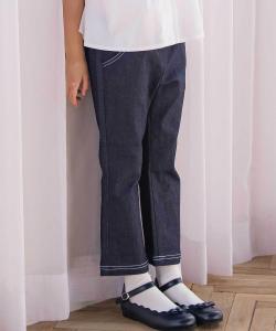 Джинсовые брюки с двумя пуговицами спереди и блестками (100-140 см)