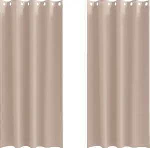 Плотные шторы с кольцами, 2 шт., серо-коричневые, 260 x 140 см vidaXL