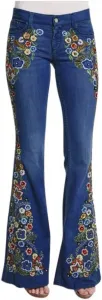 Джинсовые комбинезоны для женщин с вышивкой и потертостями