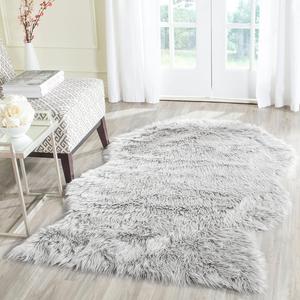 Ковер SAFAVIEH, 122 x 183 см, Faux Sheep Skin Collection Light Grey FSS118A Silken Glam