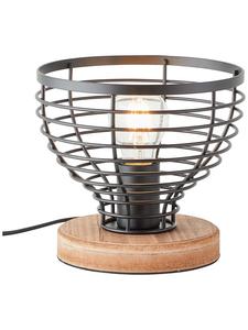 Настольная лампа Avia, диаметр 20 см, цвет черный/дерево Brilliant