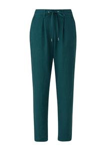 QS Брюки со складками спереди в цвете Petrol