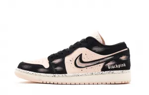 Jordan Air 1 Low top Vintage баскетбольные кроссовки женские Black Pink