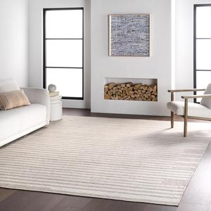 nuLOOM Skylah полосатый ковер 244 x 305 см для дома и улицы в гостиную, патио, террасу, крыльцо, бежевый