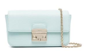 Furla Городская коллекция Полиуретановая миниатюрная женская сумка через плечо голубая