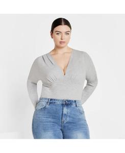 Женский боди Amelila с плиссировкой CITY CHIC, Grey marle