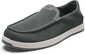 Мужские слипоны OLUKAI Kakaha Mesh с сетчатой верхней частью, легкая и универсальная обувь на каждый день, комфортная для носки весь день, Rock/Rock