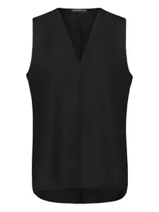 Топ с V-образным вырезом и необработанными краями Drhope, черный