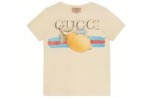 Футболка детская Gucci с рисунком, кремовый / желтый