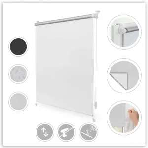 Рулонная штора с боковым приводом Рулонная штора затемняющая Термоштора Klemmfix без сверления затемняющая, защита от жары | затемнение | энергосберегающая, натяжная Lichtblick Original, белый