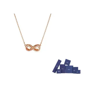 Swarovski Кубический цирконий имитация кристалла позолоченное ожерелье Rose Gold