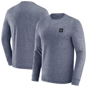 Мужская футболка с длинным рукавом j palmer navy houston texans four down Unbranded