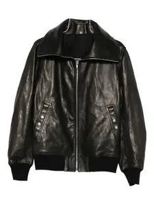 Кожаная куртка на молнии Rick Owens, черный