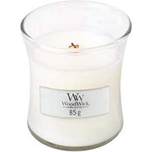 Маленькая баночка для ароматической свечи из тика - белая мини Woodwick