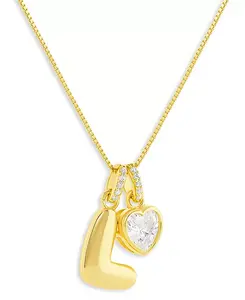 Серебряное ожерелье с инициалами в праздничном стиле, эксклюзивно в Macy's Holiday Lane, l