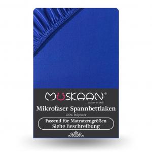 Простыня из микрофибры 180x200 см - 200x220 см + 40 см простыня с пружинным матрасом королевского синего цвета Müskaan