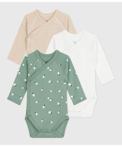 Комплект из трех предметов: боди с длинными рукавами и в тон.