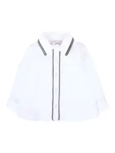 Рубашка с длинными рукавами, отделанная бархатом Patachou, белый