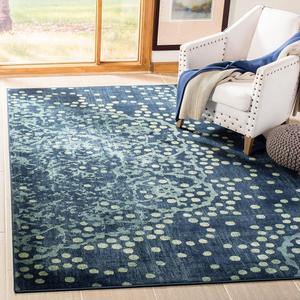 Ковер SAFAVIEH, 100 x 171 см, Constellation Vintage Collection, Blue & Multi, современный абстрактный дизайн из вискозы, идеально для помещений с высокой проходимостью: прихожая, гостиная, спальня (CNV750-2330)