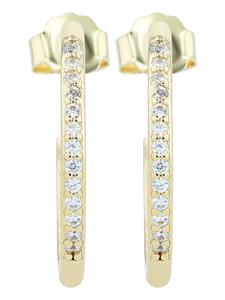 Adeliás Женские серьги - серьги-кольца из серебра 925 пробы с фианитами в золотой оправе