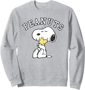 Толстовка Peanuts Snoopy Hug Woodstock серого цвета