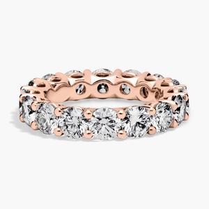 Кольцо-корзинка с низким куполом и выращенными в лаборатории бриллиантами из розового золота 14 карат (5 карат, двойной - FG / VS2-SI1) Blue Nile