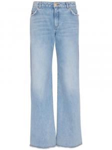 Balmain прямые джинсы с бахромой, синий