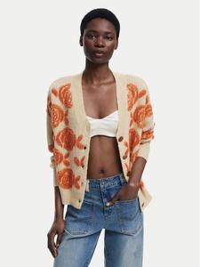 Кардиган relaxed fit Carter 25WWJF22 Desigual, бежевый
