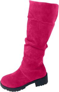 Модные женские сапоги на широкую икру: повседневные высокие ботинки для ходьбы, легкие осенние праздничные туфли Generic, Hot Pink