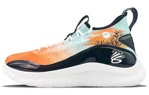 Баскетбольные кроссовки Curry 8 унисекс средней высоты, черные/оранжевые Under Armour