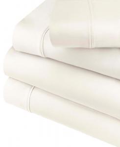 Комплект постельного белья из смесовой хлопковой ткани с плотностью 600 нитей, однотонный, с глубокими бортиками Superior, Ivory, Queen