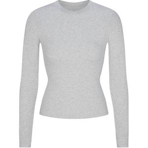 Футболка SKIMS Regular Женская Светлый Хизер Грей/Пепельно-Серый