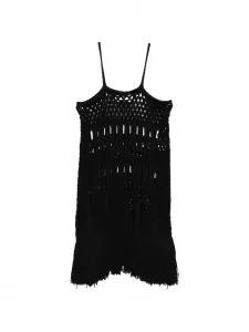 Платье миди с бахромой по подолу Circus Hotel, черный