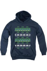 Рождественский свитер Бэтмена, молодежная толстовка с капюшоном Gildan, темно-синий