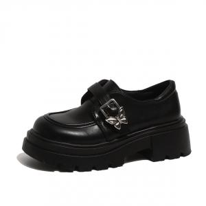 LIANGHUO Повседневные однобортные туфли женские черные