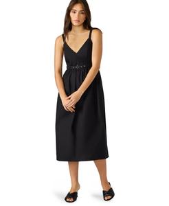 Женское миди-платье Juno с поясом и V-образным вырезом Steve Madden, Black