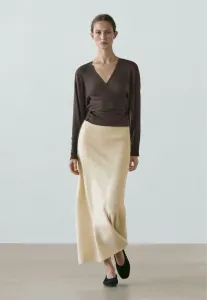 Юбка миди а-силуэта Massimo Dutti, Light Yellow