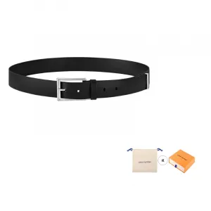 LOUIS VUITTON Кожаный мужской ремень черный шириной 3.5 см, Black