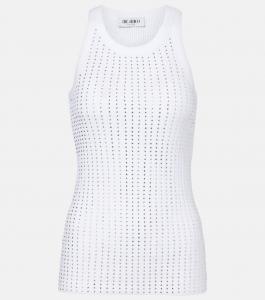 Майка из хлопкового джерси с декоративным узором The Attico, белый