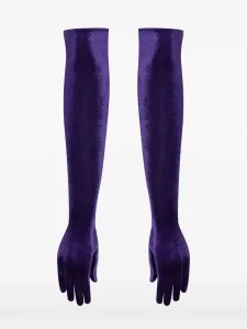 Оперные перчатки с эффектом бархата Maison Close, фиолетовый