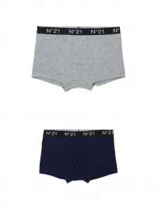 Боксеры с логотипом на поясе (набор из двух штук) Nº21 Kids, серый