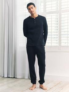 Джоггеры для отдыха из вафельного хлопкового микса Chelsea Peers, Navy